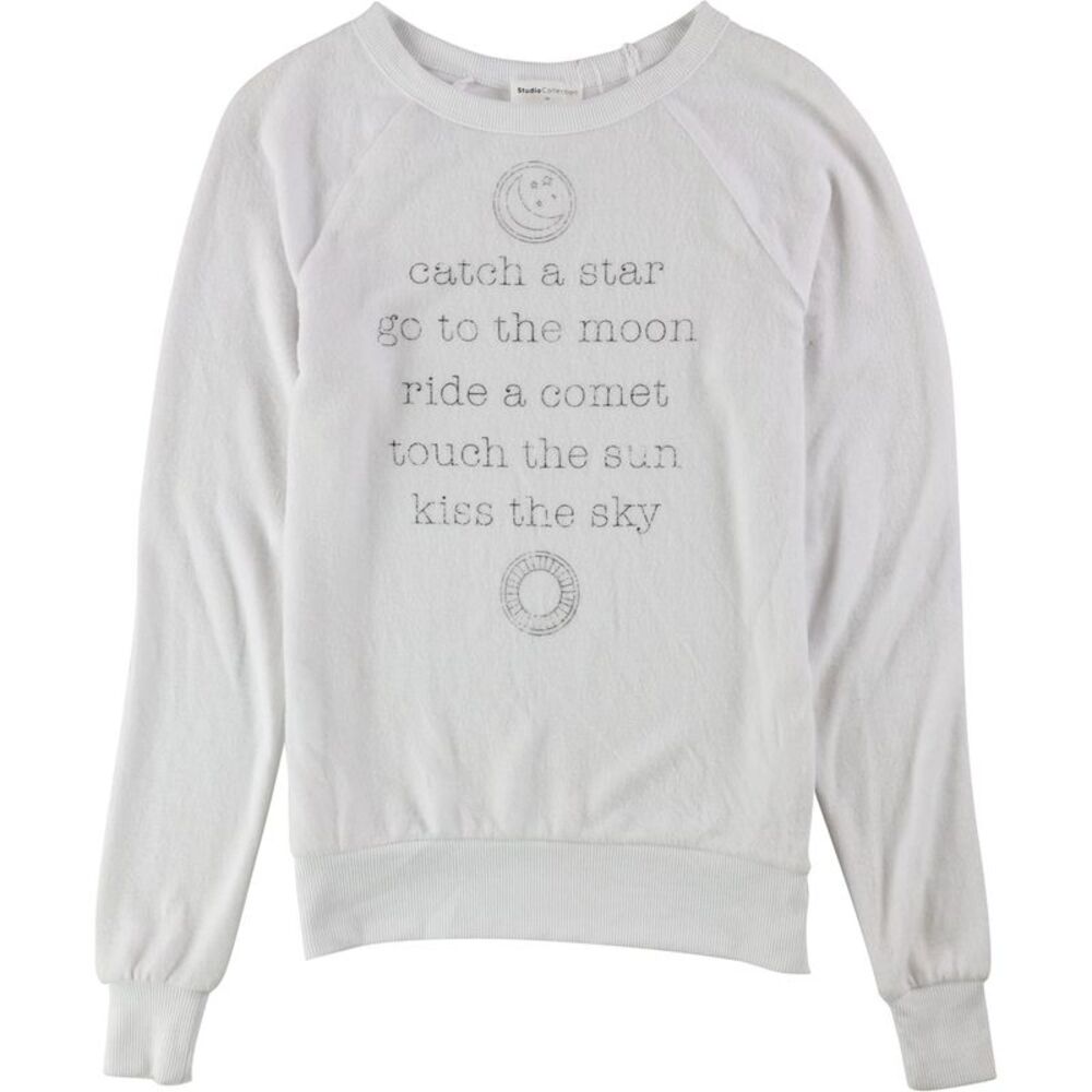 Studio Collection Womens Catch A Star Pullover Sweater, White, XS, DM